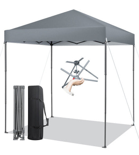 6.6 x 6.6 Feet Outdoor Pop-up Canopy Tent with UPF 50+ Sun Protection-Gray