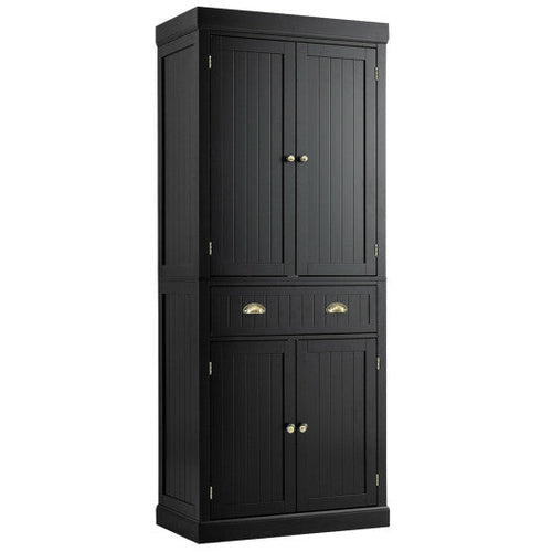 Load image into Gallery viewer, Cupboard Freestanding Kitchen Cabinet w/ Adjustable Shelves-Black
