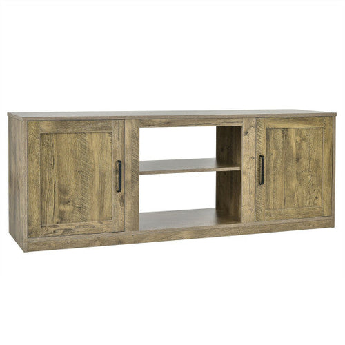 Load image into Gallery viewer, 58 Inch TV Stand with 1500W Faux Fireplace for TVs up to 65 Inch-Natural
