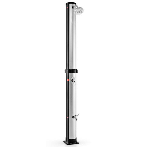 Load image into Gallery viewer, 7.2 Feet Solar-Heated Outdoor Shower with Free-Rotating Shower Head-Silver
