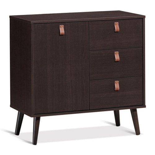 Load image into Gallery viewer, 3-drawer Sideboard Storage Display Cabinet-Brown
