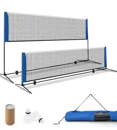 10/14 Feet Adjustable Badminton Net Stand with Portable Carry Bag-10 Feet