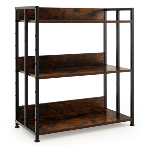 Load image into Gallery viewer, 3/5-Tier Industrial Bookshelf Storage Shelf Display Rack with Adjustable Shelves-3-Tier
