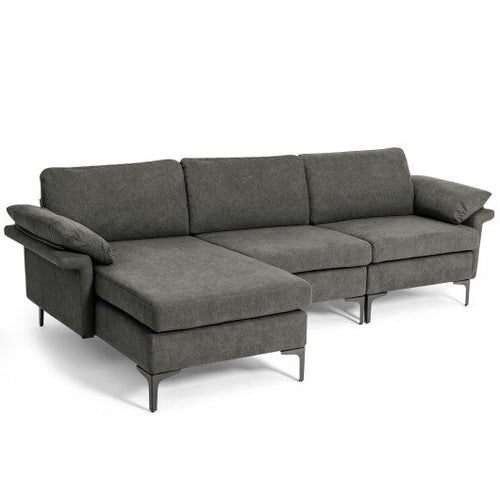 Load image into Gallery viewer, Extra Large Modular L-shaped Sectional Sofa with Reversible Chaise for 4-5 People-Gray
