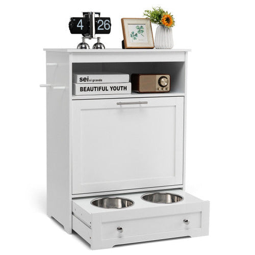 Load image into Gallery viewer, Pet Feeder Station with Stainless Steel Bowl-White
