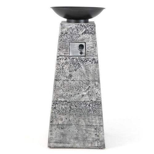 Load image into Gallery viewer, 48 Inch Propane Fire Bowl Column with Lava Rocks and PVC Cover-Gray
