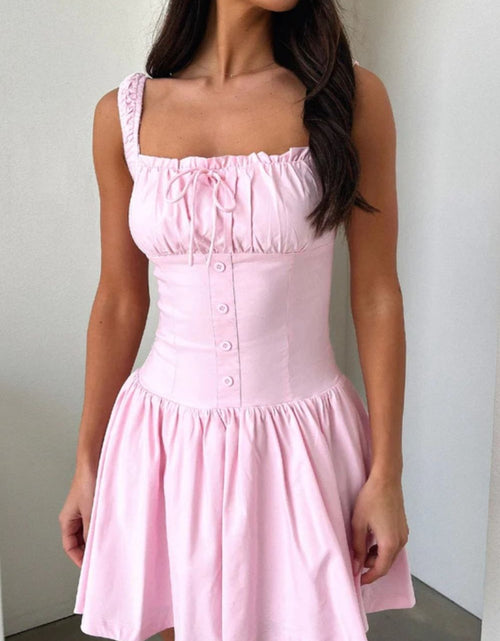 Load image into Gallery viewer, Decorative Button Square Neck Cami Dress
