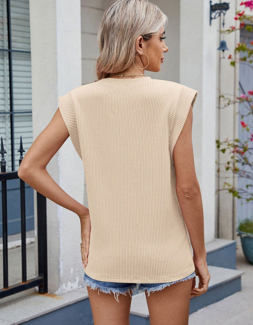 Load image into Gallery viewer, Corded Rib Round Neck T-Shirt
