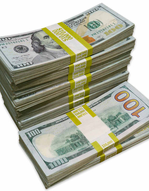 Load image into Gallery viewer, $100,000 ✔️RealAged™ Full Print New Series Stacks by Prop Money Inc

