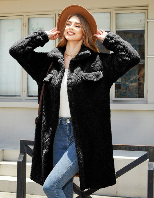 Load image into Gallery viewer, Texture Button Up Dropped Shoulder Coat
