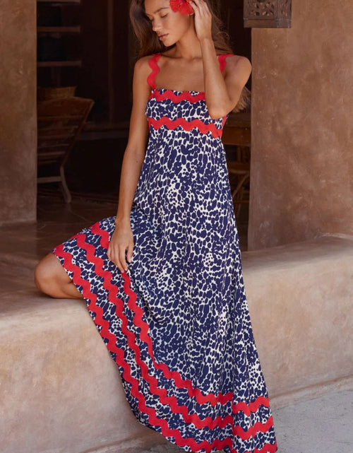 Load image into Gallery viewer, Printed Square Neck Wide Strap Maxi Dress
