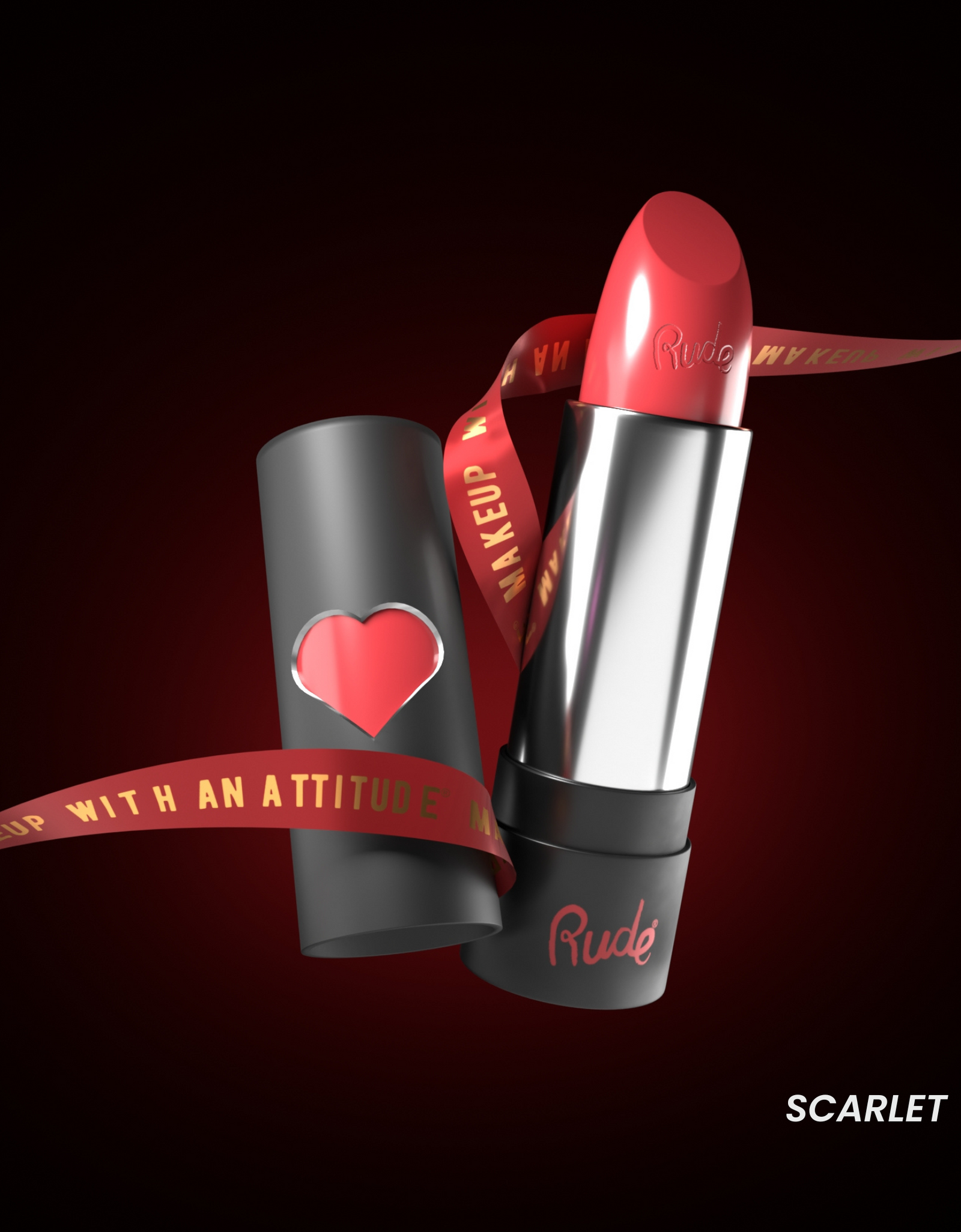 RUDE Hydro Shine Moisturizing Lipstick - Scarlet