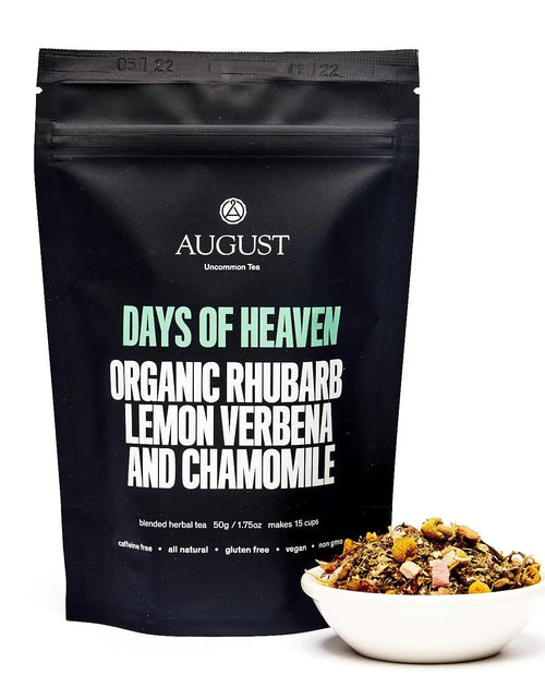 Load image into Gallery viewer, Days of Heaven - Rhubarb Verbena Chamomile Tea (Caffeine Free)

