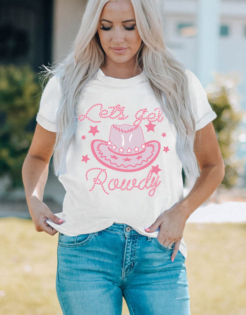 Load image into Gallery viewer, Cowboy Hat Graphic Round Neck Tee
