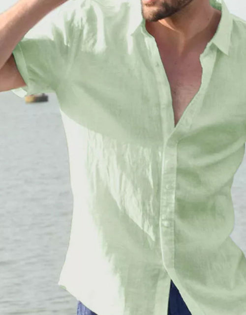 Load image into Gallery viewer, Men's Full Size Button Down Short Sleeve Shirt Plus Size
