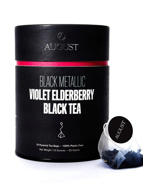 Load image into Gallery viewer, Black Metallic - Violet Elderberry Black Tea (15 Tea Bags)
