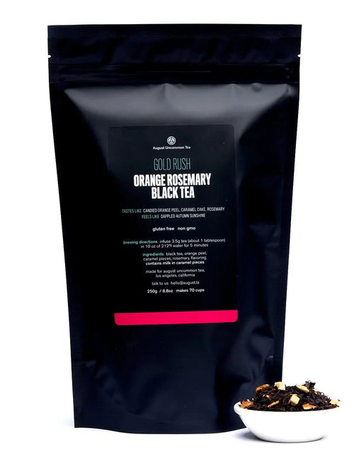 Load image into Gallery viewer, Gold Rush - Orange Rosemary Caramel Black Tea
