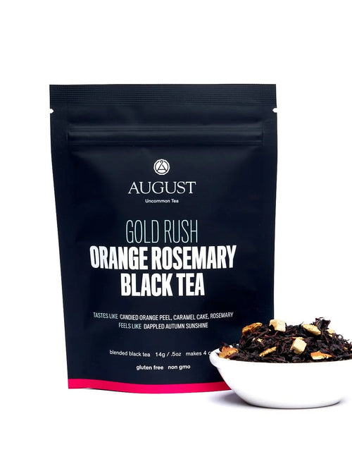 Load image into Gallery viewer, Gold Rush - Orange Rosemary Caramel Black Tea
