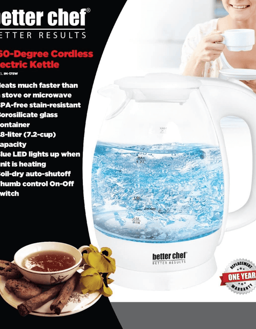 Load image into Gallery viewer, Better Chef 7-Cup Cordless Borosilicate Glass Electric Kettle with LED Light by Jupiter Gear Home
