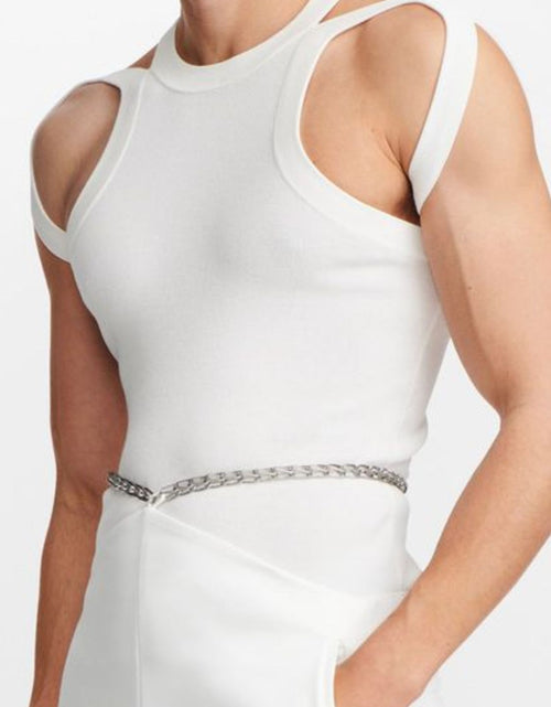 Load image into Gallery viewer, Men's Full Size Cutout Round Neck Tank Plus Size
