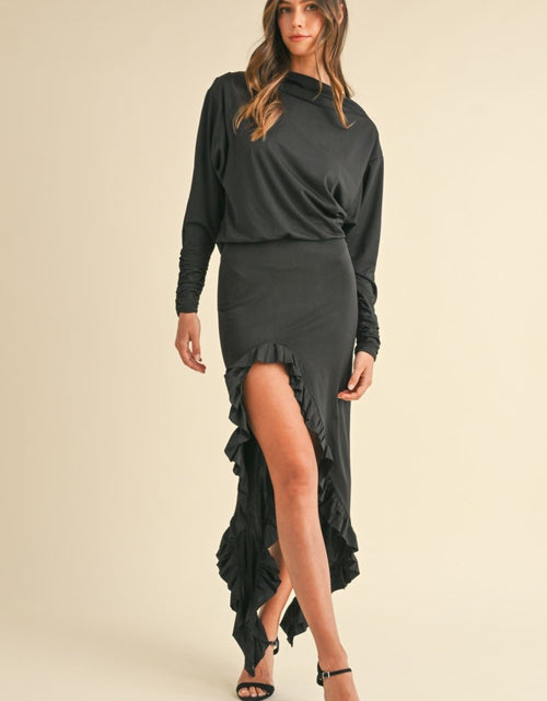 Load image into Gallery viewer, Mable Backless Asymmetric Ruffle Hem Dress
