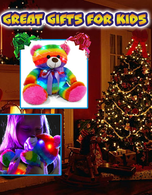 Load image into Gallery viewer, Rainbow Lites Teddy Bear Glow Plush LED Night Light Up Stuffed Animal 2 Pack Set (16 inch) by The Noodley
