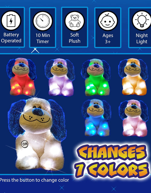 Load image into Gallery viewer, Rainbow Lites Puppy Dog Glow Plush LED Night Light Up Stuffed Animal (16 inch) by The Noodley
