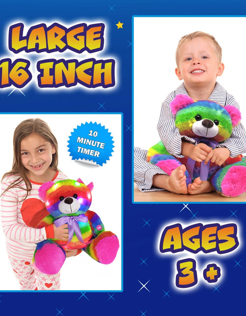 Load image into Gallery viewer, Rainbow Lites Teddy Bear Glow Plush LED Night Light Up Stuffed Animal 2 Pack Set  (16 inch, Batteries Included) by The Noodley
