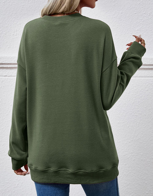 Load image into Gallery viewer, Dropped Shoulder Sweatshirt with Pockets
