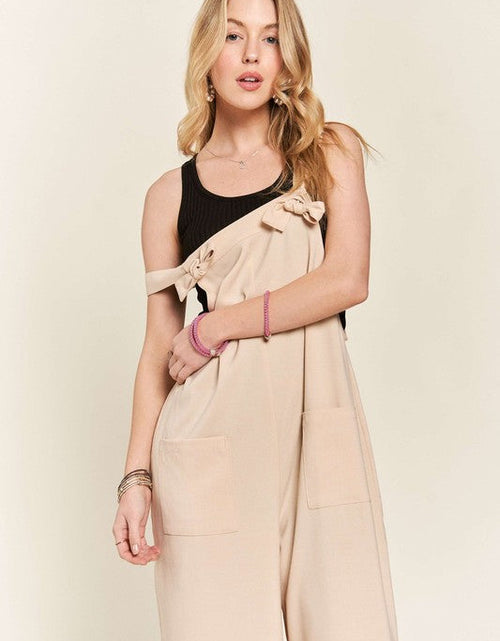 Load image into Gallery viewer, ADORA Knotted Wide Strap Wide Leg Overalls
