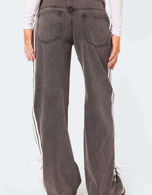 Load image into Gallery viewer, Side Striped Loose Fit Jeans
