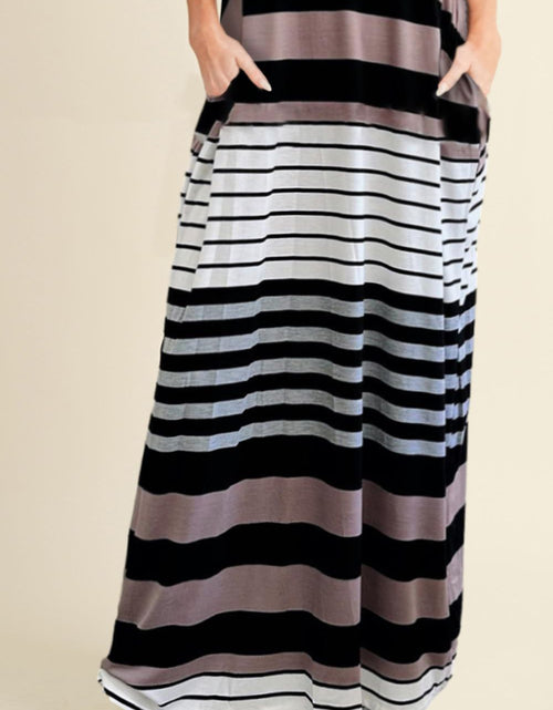 Load image into Gallery viewer, Pocketed Striped V-Neck Sleeveless Cami Dress
