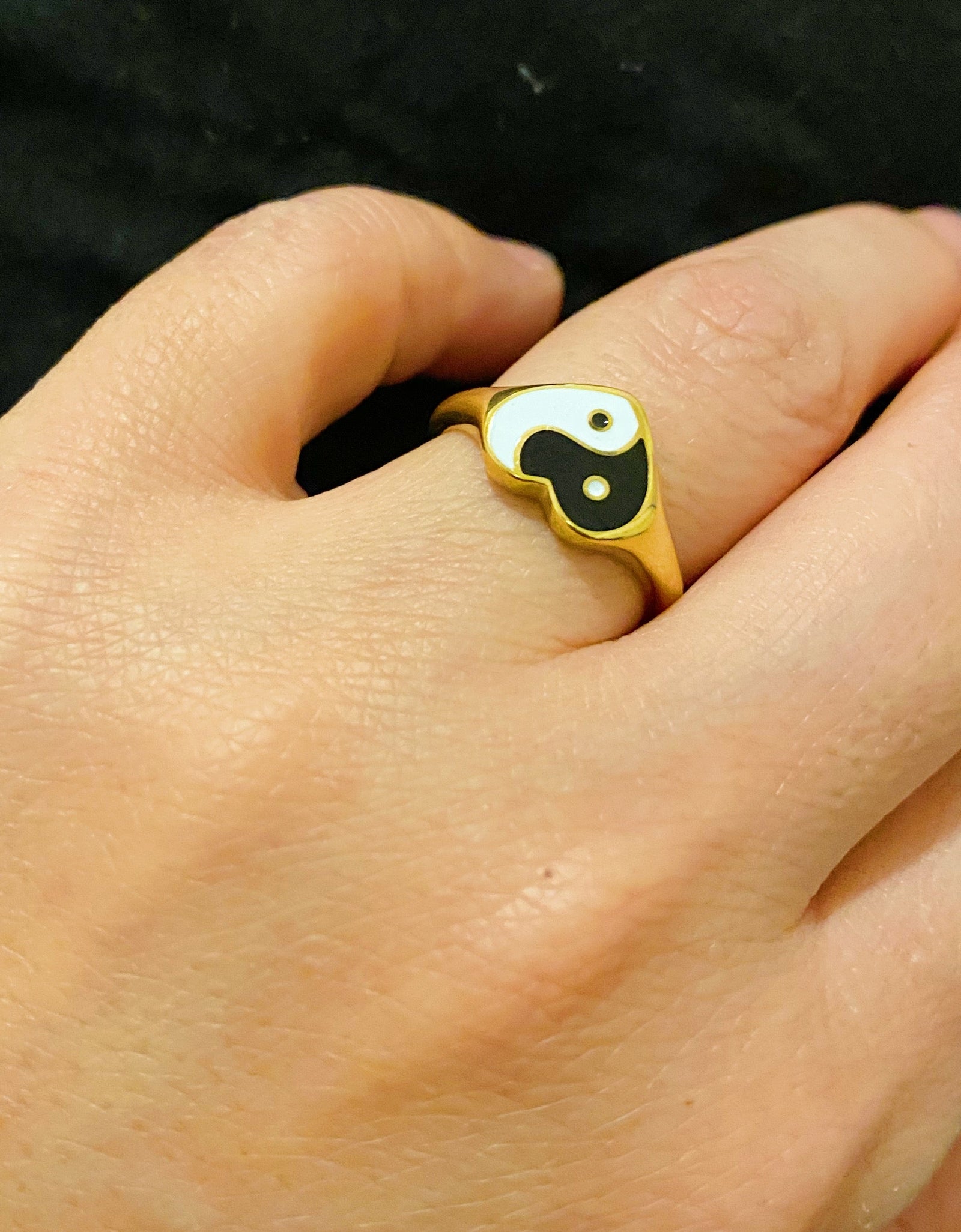 Yin Yang Heart Signet Ring by Ellisonyoung.com