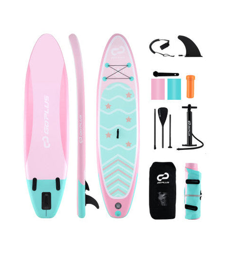 10 Feet Inflatable Stand up Paddle Board with 3 Fins and Adjustable Paddle-S