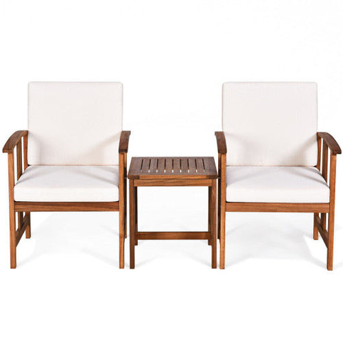 Load image into Gallery viewer, 3PC Solid Wood Outdoor Patio Sofa Furniture Set-White
