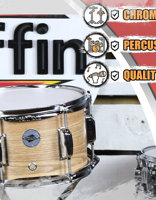 Load image into Gallery viewer, Popcorn Soprano Snare Drum by GRIFFIN - Acoustic Firecracker 10"x6" Poplar Wood Shell with Oakwood PVC - Mini Concert Marching Percussion Instrument by GeekStands.com

