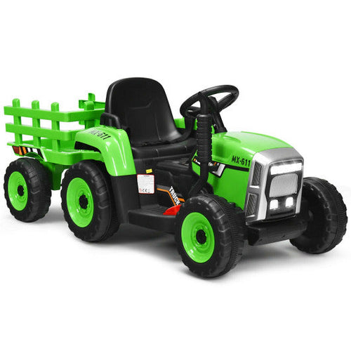 Load image into Gallery viewer, 12V Ride on Tractor with 3-Gear-Shift Ground Loader for Kids 3+ Years Old-Green
