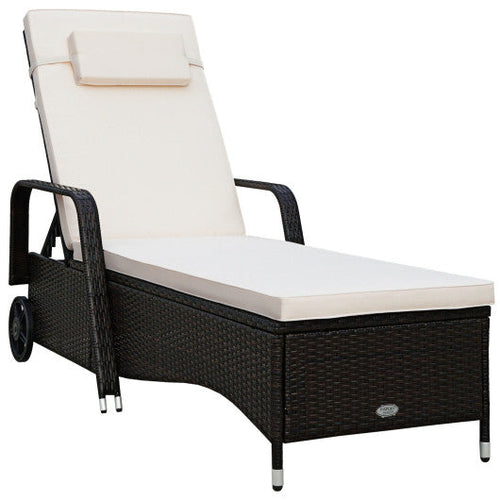 Load image into Gallery viewer, Outdoor Recliner Cushioned Chaise Lounge with Adjustable Backrest
