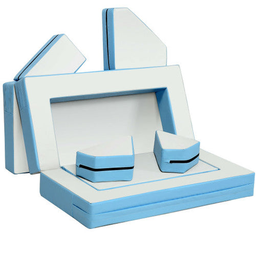 Load image into Gallery viewer, 4-in-1 Crawl Climb Foam Shapes Toddler Kids Playset-Blue

