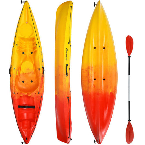 Load image into Gallery viewer, Single Sit-on-Top Kayak with Detachable Aluminum Paddle-Yellow
