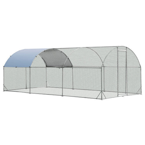 Load image into Gallery viewer, 6.2 Feet/12.5 Feet/19 Feet Large Metal Chicken Coop Outdoor Galvanized Dome Cage with Cover-L
