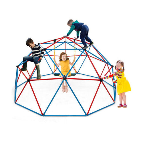 Load image into Gallery viewer, 10 Feet Dome Climber with Swing and 800 Lbs Load Capacity-Red
