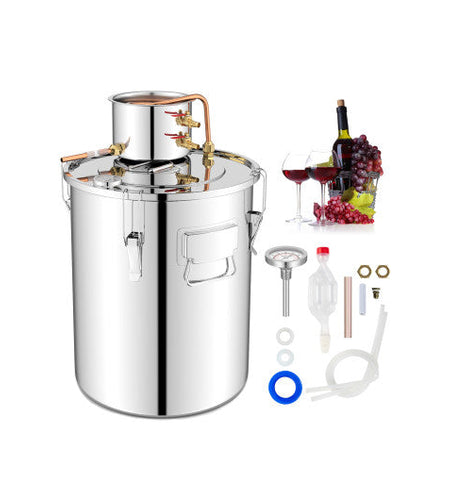 10 Gal 40 L Water Alcohol Distiller with 2 Stainless Steel Pots-10 Gal