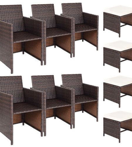 10 Pieces Outdoor Patio Dining Set