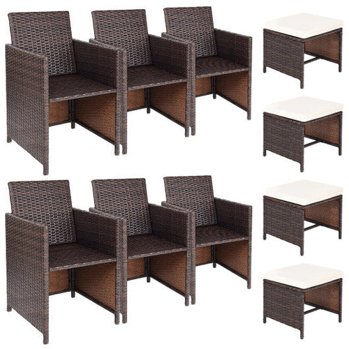 Load image into Gallery viewer, 10 Pieces Outdoor Patio Dining Set
