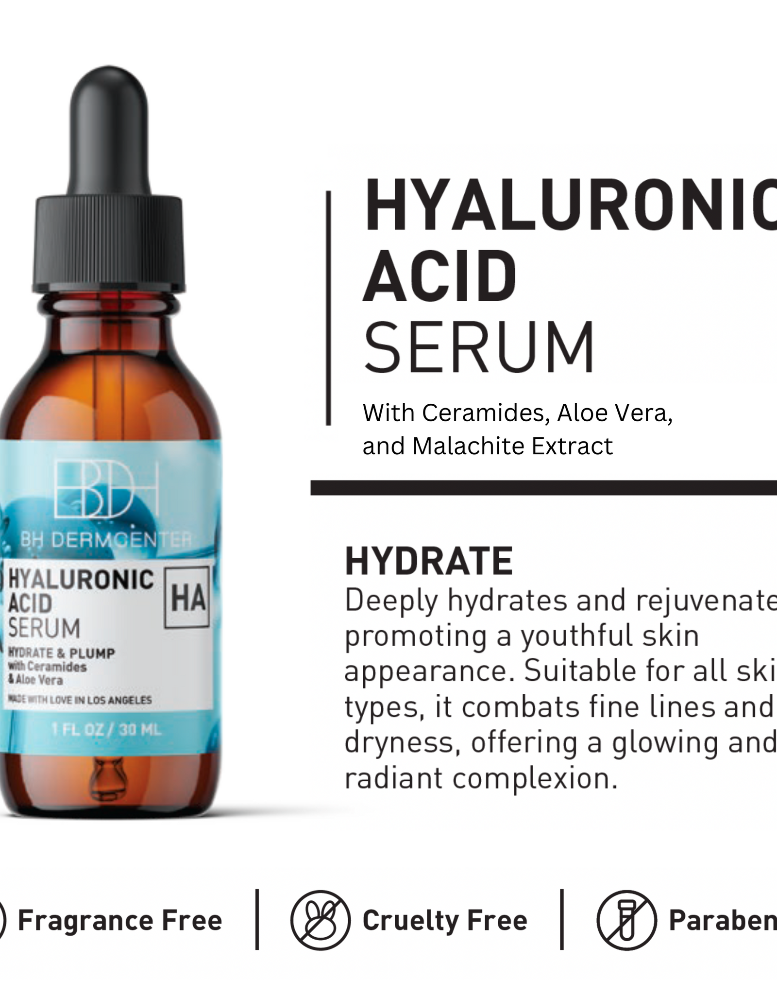 BH Dermcenter Age Defense Trio Anti-Aging Serum Set for Face and Eyes - Vitamin C, Retinol, Hyaluronic Acid Face Serum for Men and Women - 30ml Each - Paraben Free, Cruelty Free by  Los Angeles Brands