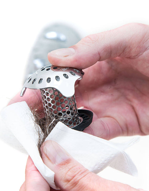 Load image into Gallery viewer, TubShroom Ultra (Stainless) Plus StopShroom® Plug Combo for Tub Drains by TubShroom.com
