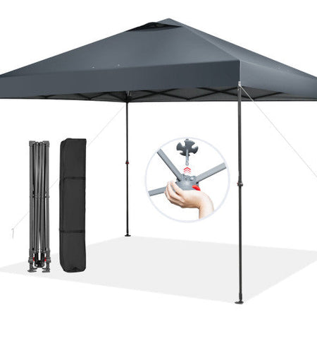 10 x 10 Feet Foldable Outdoor Instant Pop-up Canopy with Carry Bag-Gray