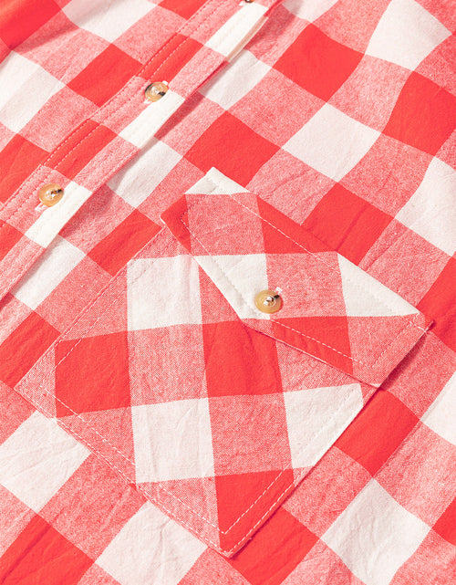 Load image into Gallery viewer, Plaid Collared Neck Long Sleeve Shirt Dress
