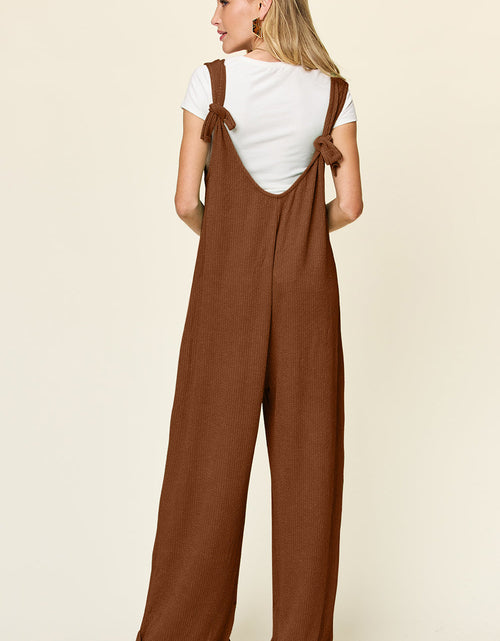 Load image into Gallery viewer, Double Take Full Size Texture Sleeveless Wide Leg Jumpsuit
